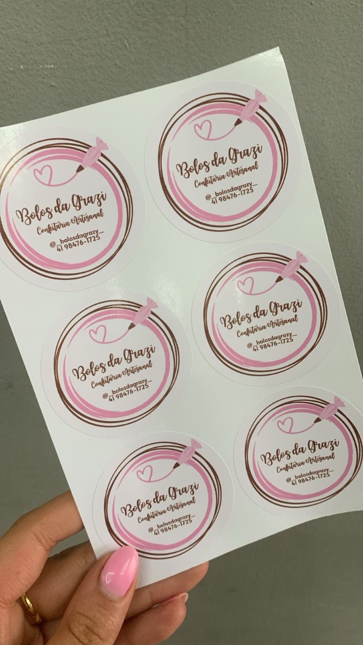 Cartela de Adesivos personalizados